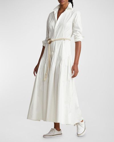 Polo Ralph Lauren Shirred-Yoke Oxford Shirtdress - White