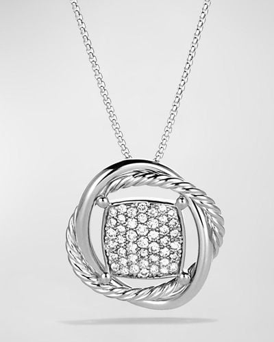 David Yurman 11mm Pave Diamond Infinity Necklace - White