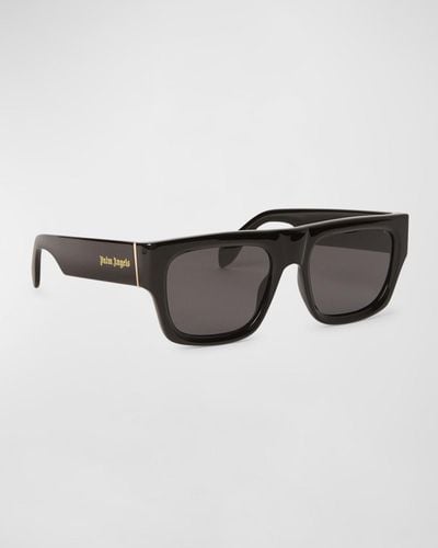 Palm Angels Pixley Acetate Rectangle Sunglasses - Brown
