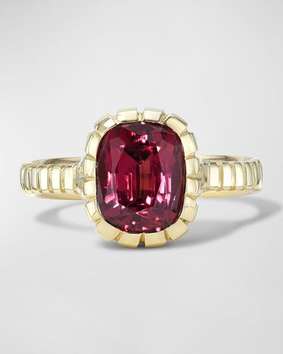 Retrouvai Garnet Heirloom Bezel Ring - Pink