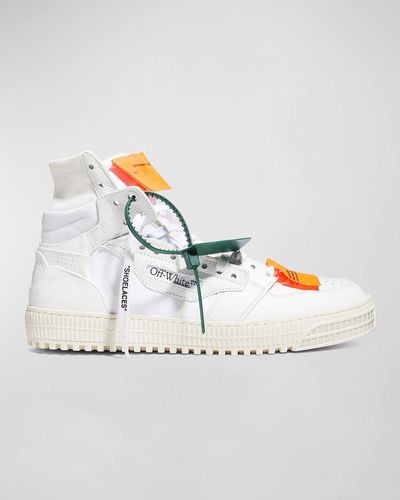 Off-White c/o Virgil Abloh Court Leather High-Top Sneakers - Metallic