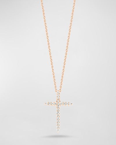 Roberto Coin Cross Necklace With Diamonds - White