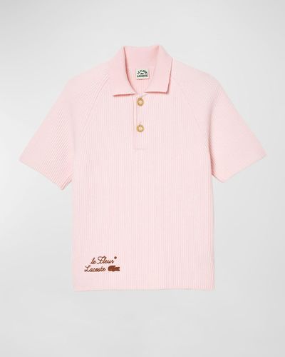 Lacoste X Le Fleur Ribbed Polo Sweater - Pink