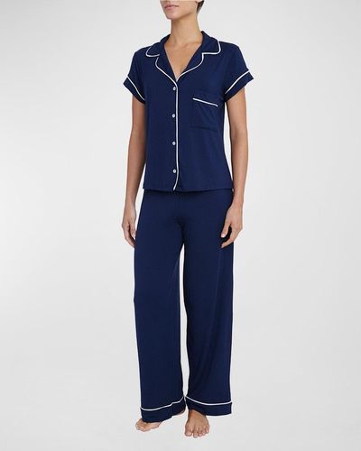 Eberjey Gisele Short-Sleeve Pajama Set - Blue