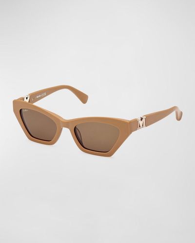 Max Mara Monogram Acetate Cat-eye Sunglasses - White