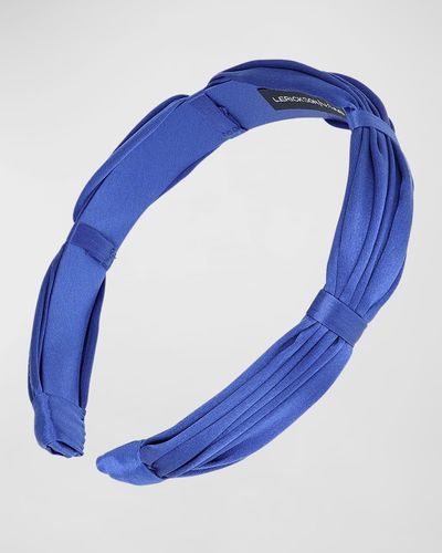 L. Erickson Pleated Bouffant Silk Headband - Blue