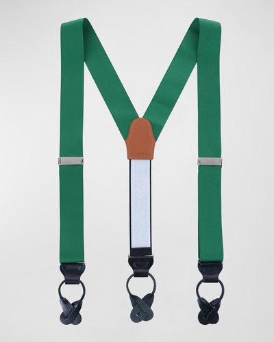 Trafalgar Silk Suspender Braces - Green