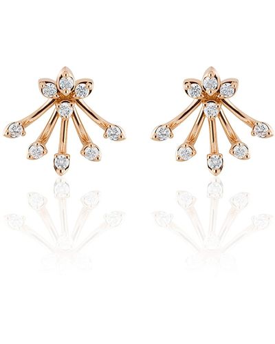 Hueb Luminus 18K Diamond Bouquet Earrings - Metallic