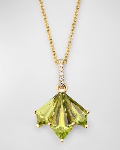 Lisa Nik 18K Peridot And Diamond Necklace - Metallic