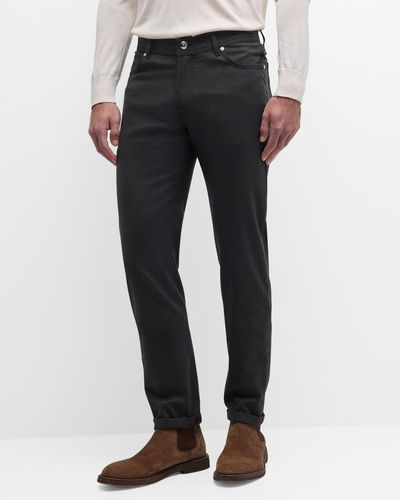 Marco Pescarolo Magnifico Luxe Worsted Flannel Pants - Black