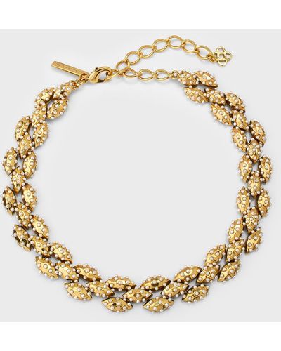 Oscar de la Renta Pearly Tank Chain Necklace - Metallic