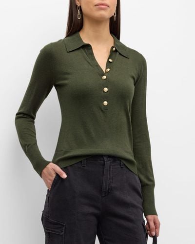 L'Agence Sterling Collared Sweater - Green