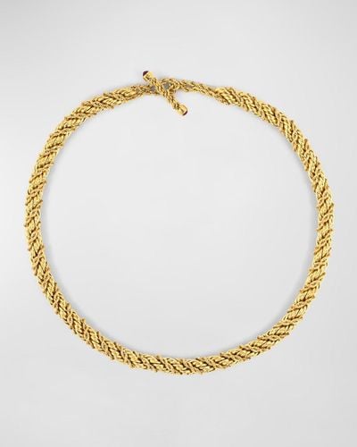 NM Estate Estate Tiffany & Co. 18K Twisted Rope Necklace With Ruby Toggle - Metallic