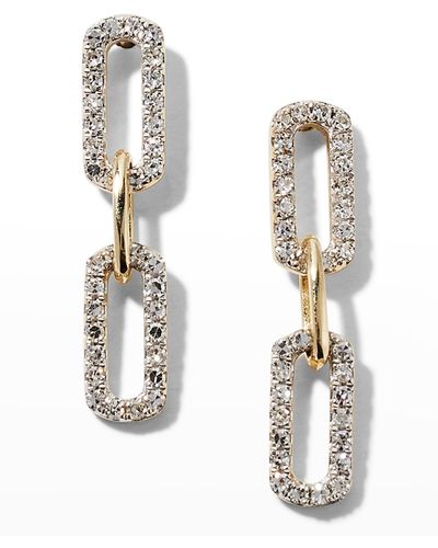 STONE AND STRAND Diamond Sparkle Chain Earrings - Metallic