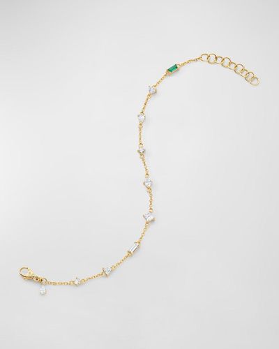 Monica Rich Kosann 18k Yellow Gold Multi-cut Diamond Tennis Bracelet - White