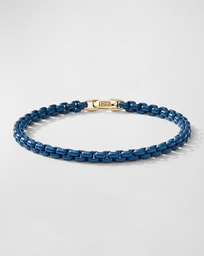 David Yurman Dy Bel Aire Chain Bracelet With 14k Gold, 4mm - Blue