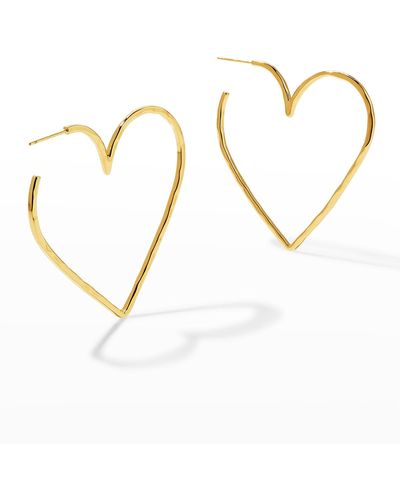 Nest Gold Heart Skinny Hoop Earrings - Multicolor
