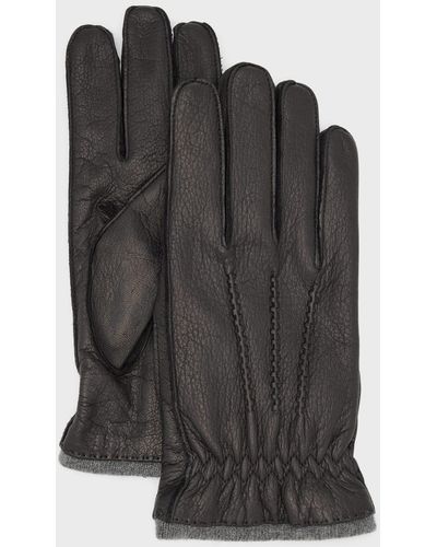 Portolano Cashmere-Lined Nappa Leather Gloves - Black