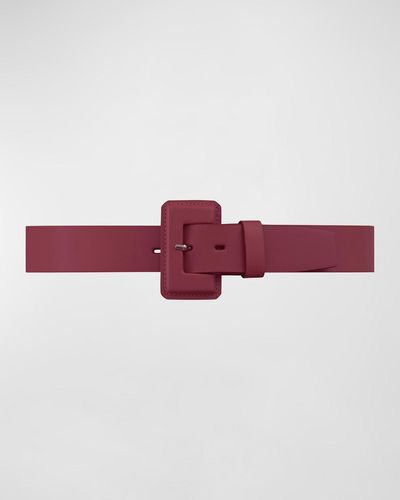 Vaincourt Paris La Petite Merveilleuse Timeless Leather Belt With Covered Buckle - Purple