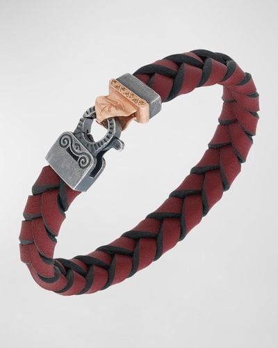 Marco Dal Maso Flaming Tongue Wide Leather Bracelet - Multicolor