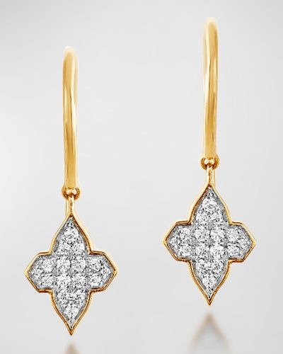 Farah Khan Atelier 18k Yellow Gold Piano Black Diamonds Delicate Earrings - Metallic