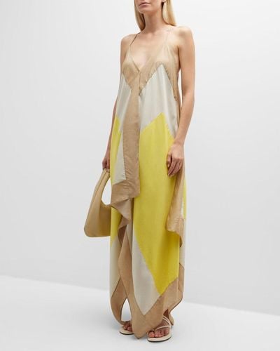 JOSEPH Devonshire Colorblock Handkerchief Maxi Dress - Yellow