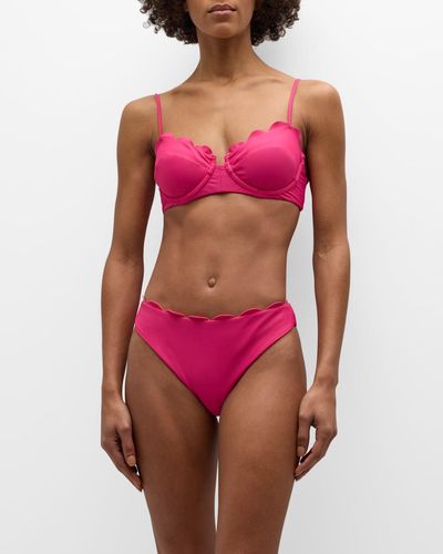 Ramy Brook Leyla Scallop Bikini Top - Pink