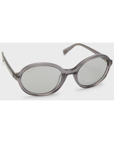 BY FAR Velvet Semi-Transparent Round Acetate Sunglasses - Metallic