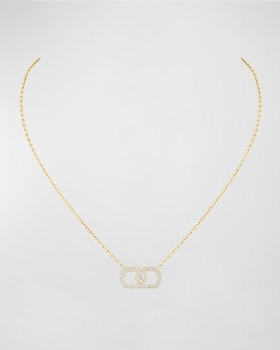 Messika So Move 18k Yellow Gold Diamond Pave Pendant Necklace - White