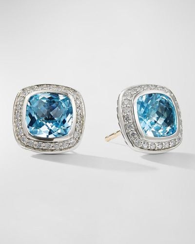 David Yurman Albion Stud Earrings With Gemstone And Diamonds - Blue