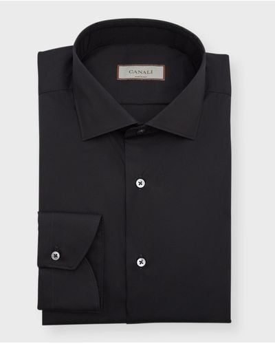 Canali Cotton Poplin Dress Shirt - Black