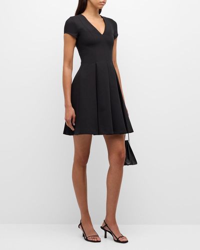 Emporio Armani Emma Pleated Fit-&-Flare Mini Dress - Black