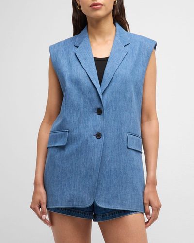 FRAME Oversized Suiting Vest - Blue