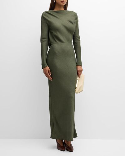 Co. Wl Back Satin Gown - Green