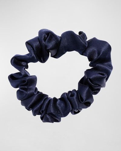 L. Erickson Silk Charmeuse Printed Scrunchie - Blue