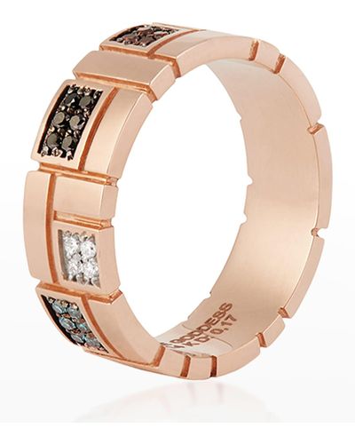 BeeGoddess Mondrian Tricolor Diamond Ring, Size 7 - Pink
