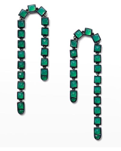 Nakard Arc Earrings In Green Onyx