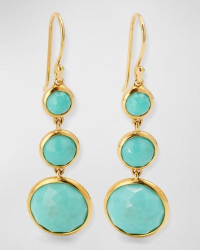 Ippolita Lollitini 3-stone Drop Earrings In 18k Gold - Green