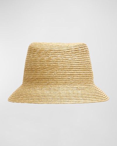 Saint Laurent Ysl Straw Bucket Hat - Natural
