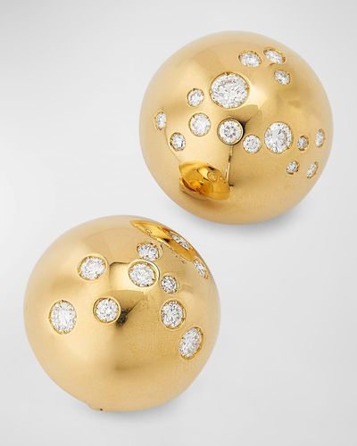 Verdura Domed Constellation Clip Earrings - Metallic