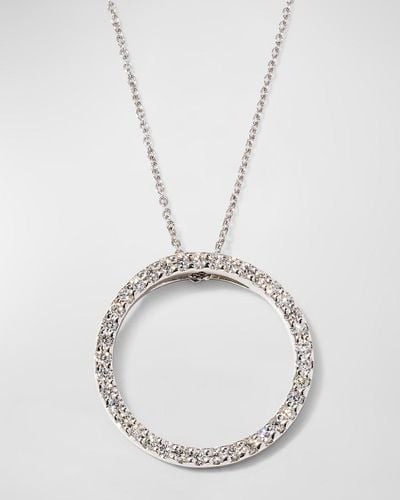 Roberto Coin Pave Circle Necklace - White