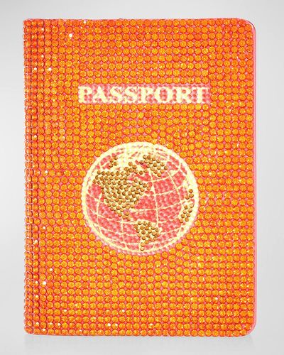 Judith Leiber Allover Crystal Passport Holder - Orange