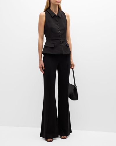Self-Portrait Tailored Sleeveless Convertible Jumpsuit - Black