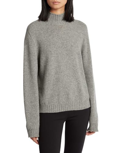 The Row Kensington High-neck Cashmere Sweater - Gray