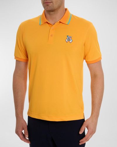 Robert Graham Bowtie Graham Knit Polo Shirt - Orange