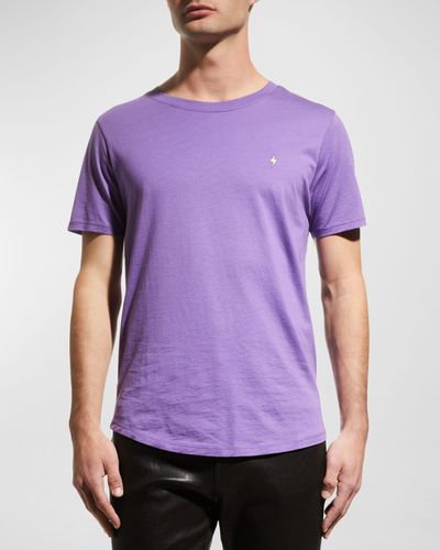 Jared Lang Lightning Bolt Pima Cotton T-Shirt - Purple