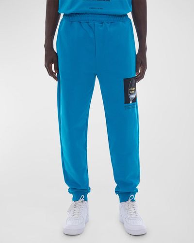 Helmut Lang Photographic Logo Jogger Pants - Blue