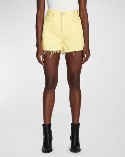 7 For All Mankind Easy Ruby Denim Shorts - Yellow