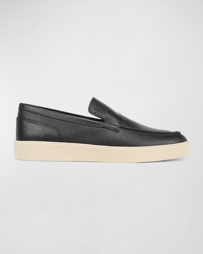 Vince Toren Leather Slip-On Loafer Sneakers - Black
