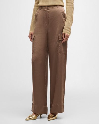 Marella Khat Straight-Leg Cargo Pants - Brown